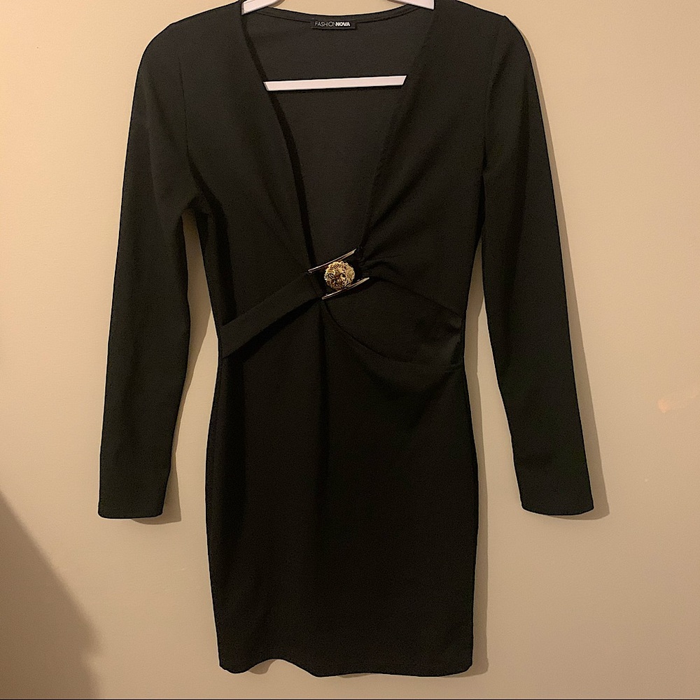Fashion Nova Long Sleeve Cut Out Mini Dress - US M